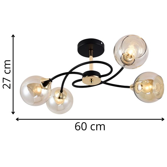 Żyrandol AVANTI 4 Złoty/Chrom