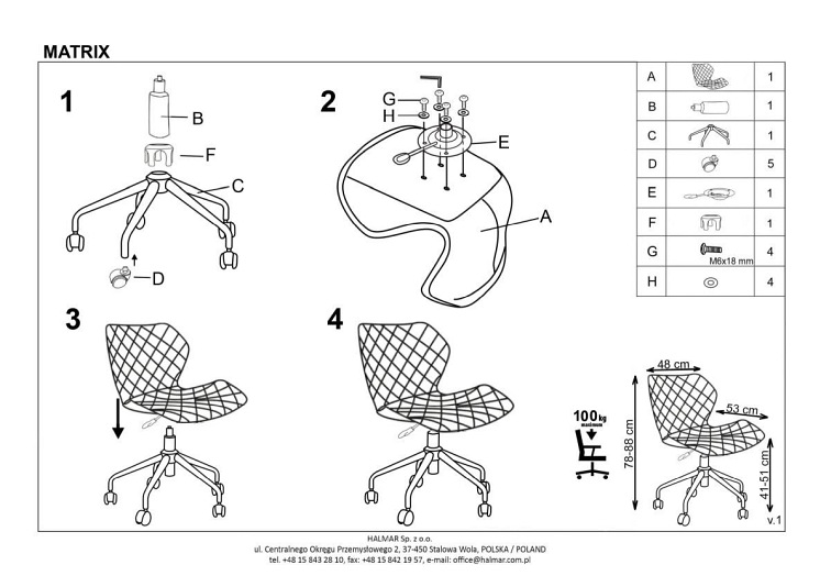 Fotel Młodzieżowy MATRIX Biały/Popiel