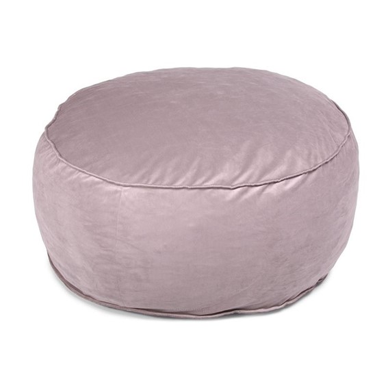 Duża Okrągła Welurowa Pufa 71x32 Pudrowy Róż