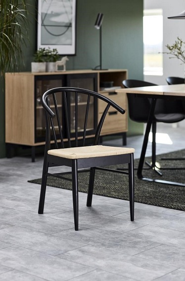 Krzesło CASSANDRA Czarny/Naturalny