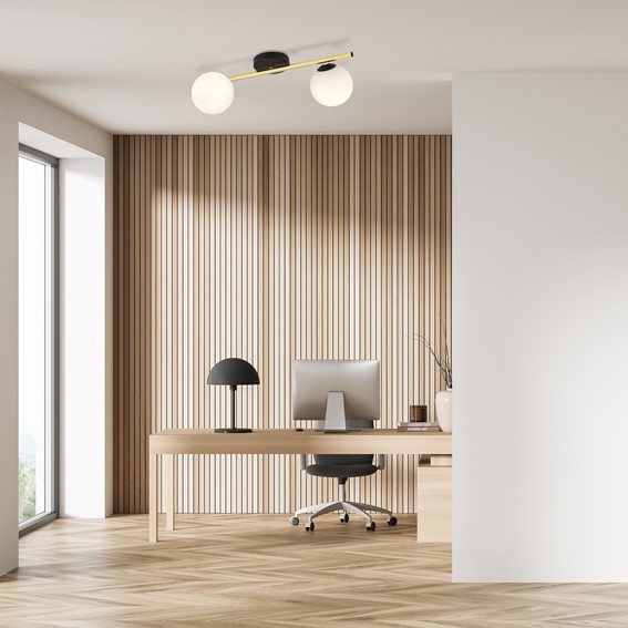 Lampa Sufitowa SPLENDI 2 Czarny/Opal