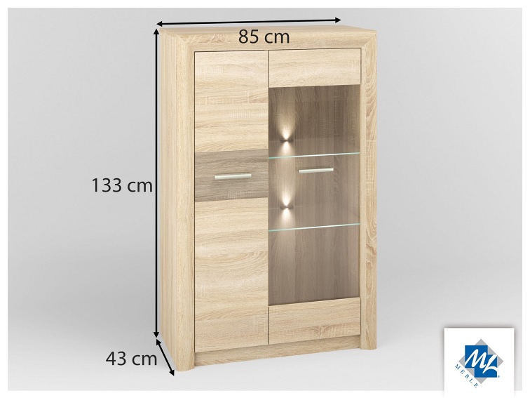 Witryna CASTEL 06/S Sonoma/Truflowy