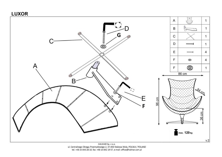 Fotel Wypoczynkowy LUXOR Czerwony