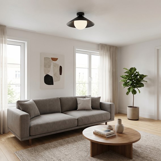 Lampa Sufitowa MONO 1S Czarny/Opal