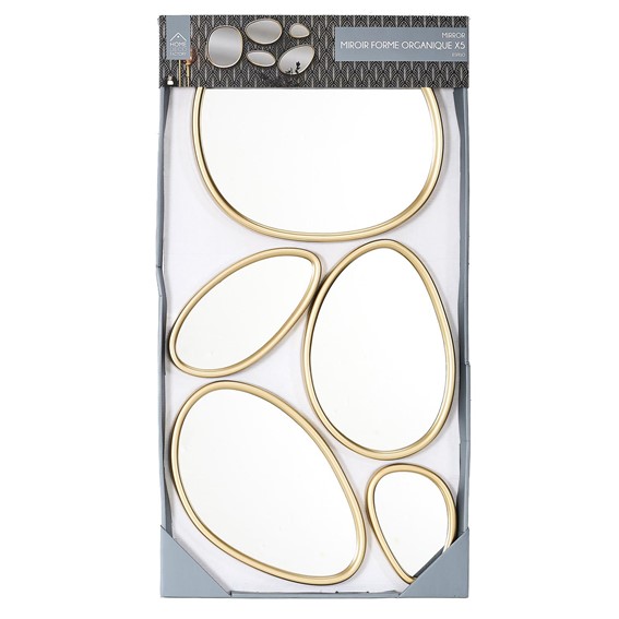 Zestaw 5 Luster ORGANIC SHAPE Złoty