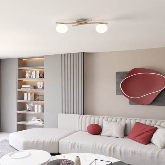 Lampa Sufitowa OPUS 2 Beżowy/Opal