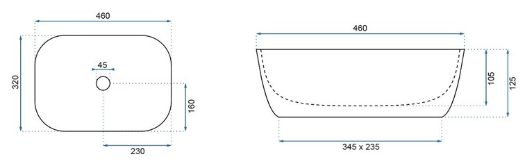 Umywalka Nablatowa BELINDA MATT Marmur/Biały