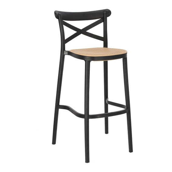 Krzesło Barowe Moreno 47x50x103 Czarny/Brązowy