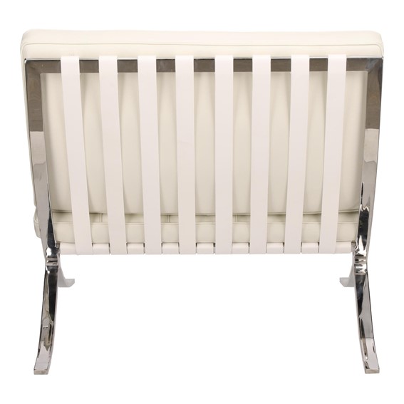 Fotel BA1 Skóra Naturalna Biały