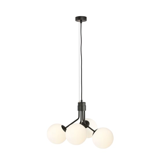 Lampa Sufitowa NOVA 4 Czarny/Opal