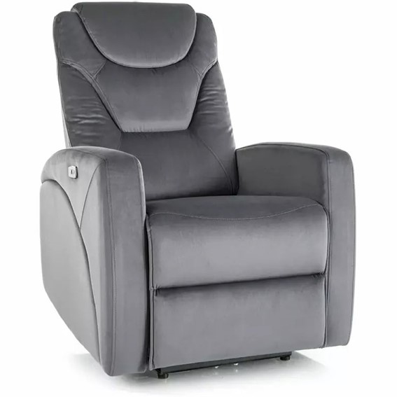 Fotel Rozkładany KRONOS Velvet Szary/Czarny