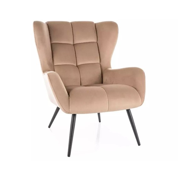 Fotel LOUIS Velvet Beżowy/Czarny Mat