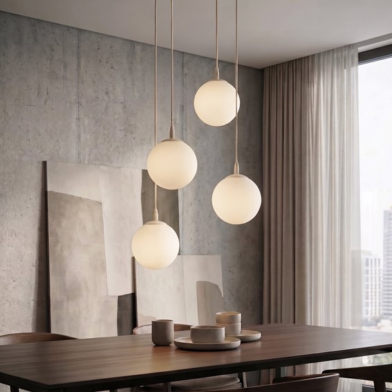 Lampa Wisząca COSMO 4PREM Beżowy/Opal