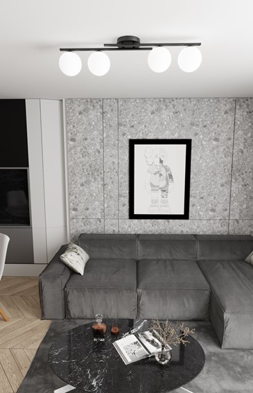 Lampa Sufitowa KAIRO 4 Czarny/Opal