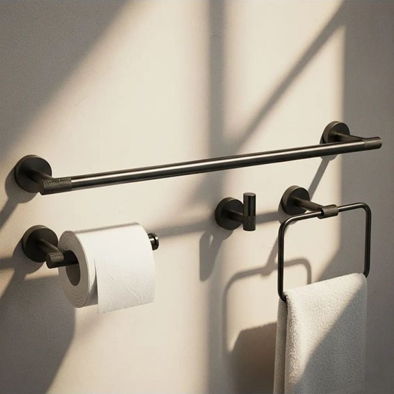 Komplet Wieszaków Łazienkowych GRID Czarny