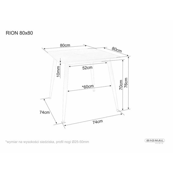 Stół RION 80x80cm Beż Mat/Kaszmir