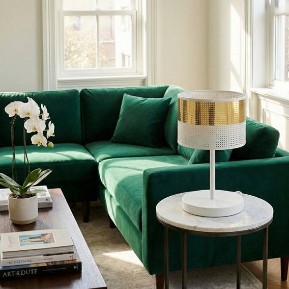 Lampa Biurkowa LUX LN1 Biały/Złoty