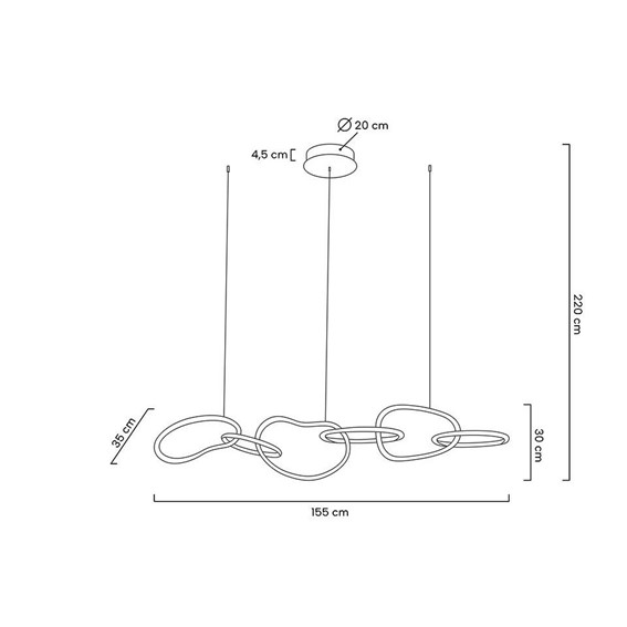 Lampa Wisząca JAZZ 6 Złoty/Biały