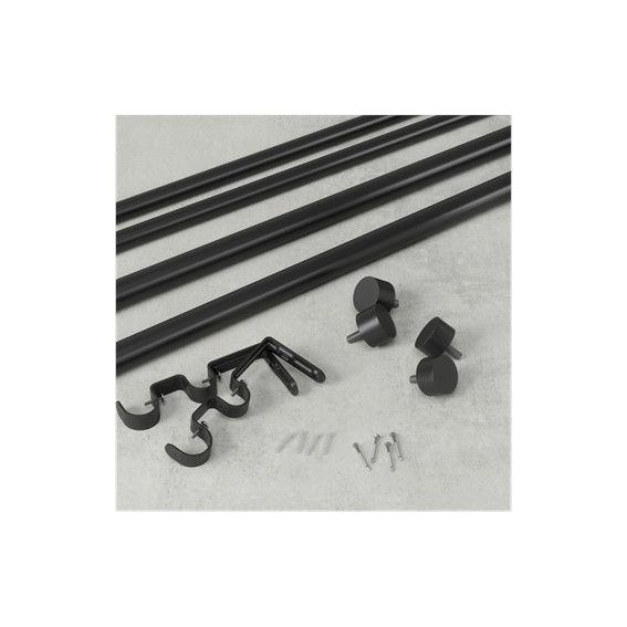 Podwójny Karnisz CAPPA 168-305cm Szczotkowana Czerń