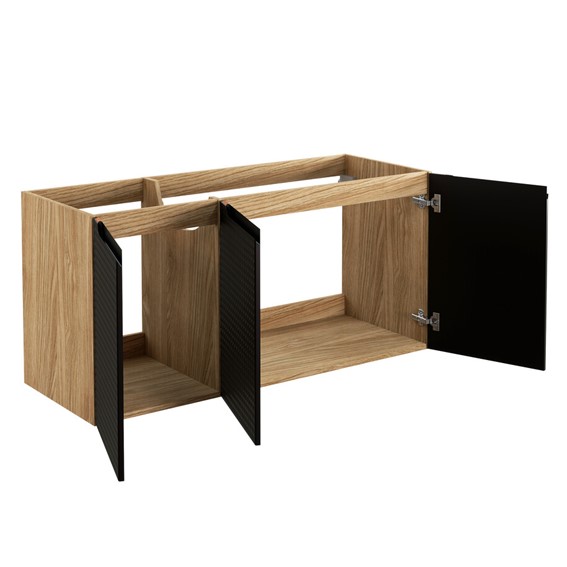 Szafka pod Umywalkę LUXOR Dąb Olejowany/Czarny Mat