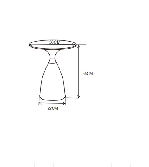 Ława L21-FX fi50 Biały Marmur/Czarny