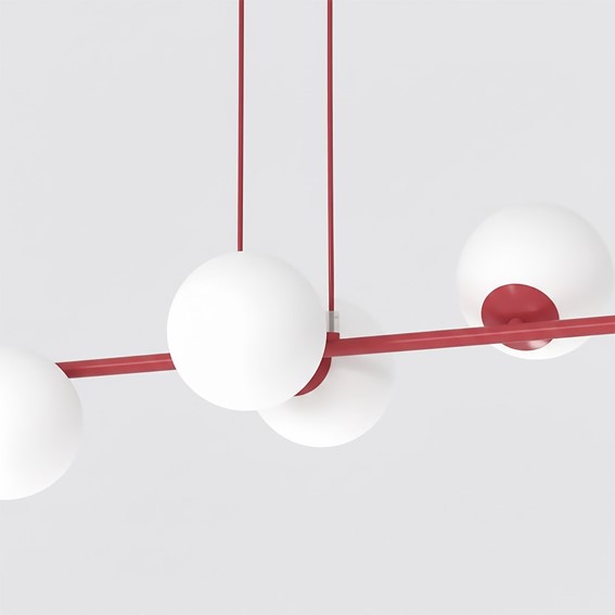 Lampa Wisząca MAGNUS 6 Burgundowy/Biały