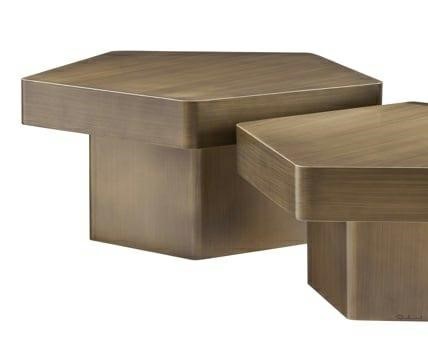 Zestaw Stolików Kawowych HEXA 75x75cm Złoty