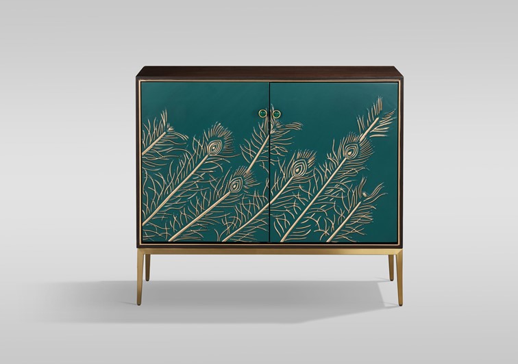 Komoda STILIG ST804 Brązowy/Turkusowy/Złoty