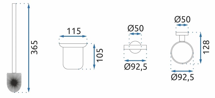 Szczotka do WC MIST 06 Czarny