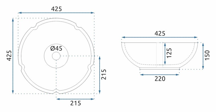 Umywalka Nablatowa FELICIA Wielokolorowy