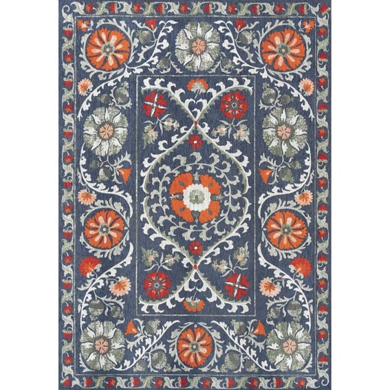 Dywan SUZANI NORDIC 9730 280x390 cm Niebieski/Czerwony