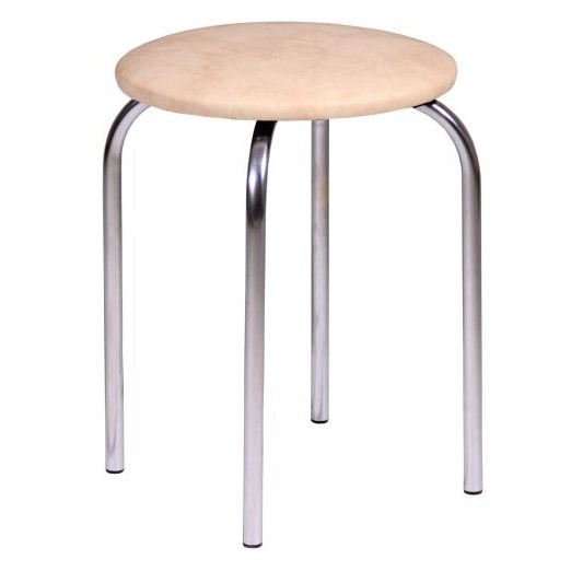 Taboret CHICO 2 Eco Beżowy/Chrom