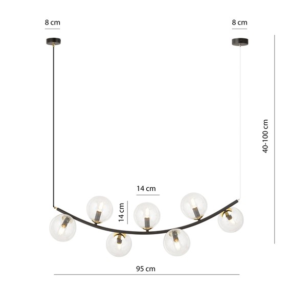 Lampa Wisząca RITZ 7 Transparentny