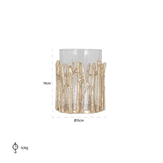 Świecznik LORETTA S Złoty