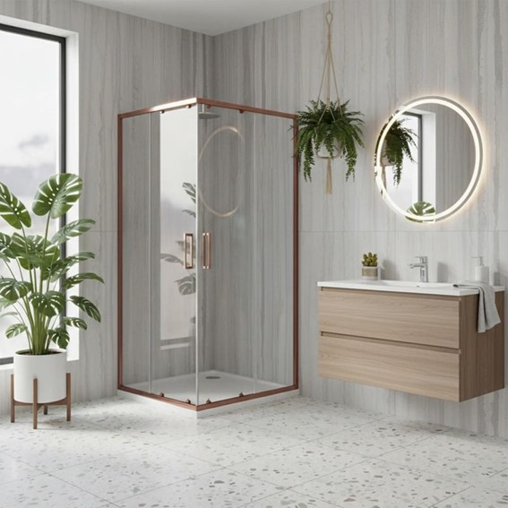 Kabina Prysznicowa CITY 80x80cm Miedź Szczotkowany