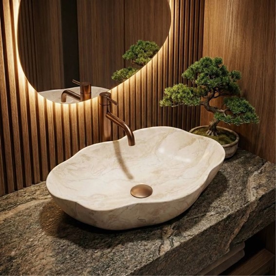 Umywalka Nablatowa PEARL KALLISTO Beżowy