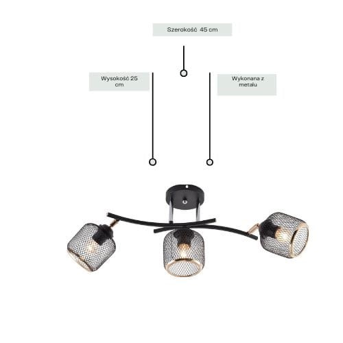 Żyrandol HORTENSJO 3 Czarny