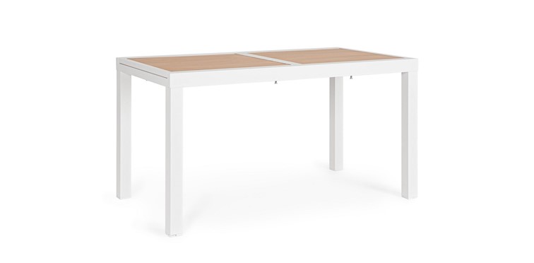 Stół Ogrodowy HILIJA (210-140)x75cm Biały/Brązowy