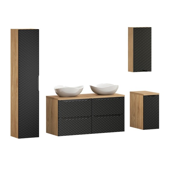 Zestaw Meblowy CLOUD 120cm Czarny Mat/Dąb Olejowany