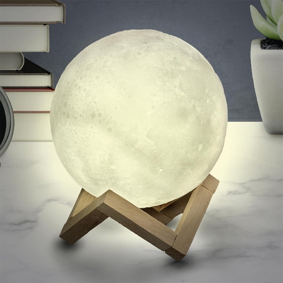 Lampa Stołowa Moon 19x15x15 Biały/Naturalny