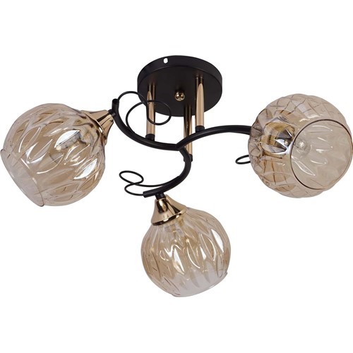 Żyrandol PROWANSO 3 Czarny/Złoty