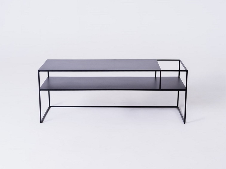 Stolik RTV Senso Flower Metal P 120x45 Czarny