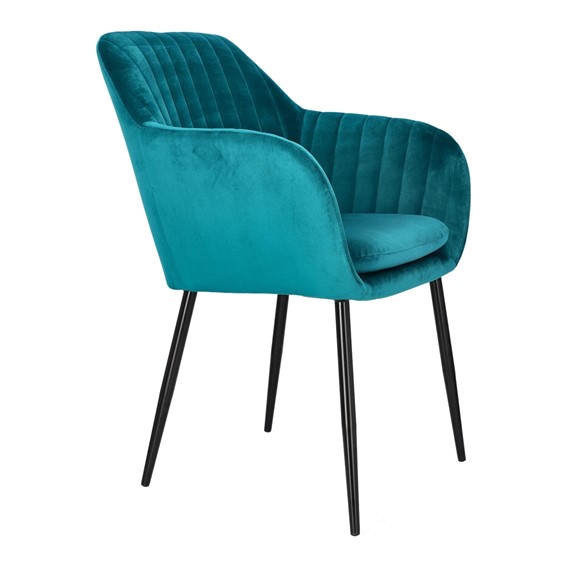 Krzesło EMILIA Velvet Bottle Green/Black