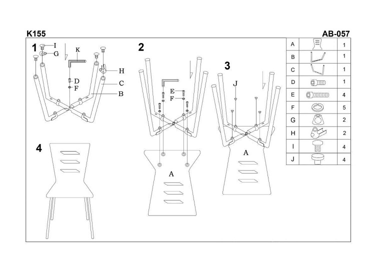 Krzesło K155  biały