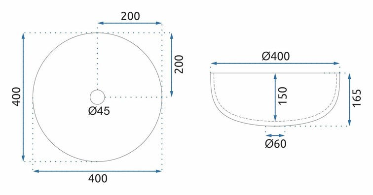 Umywalka Nablatowa SUE Transparentny