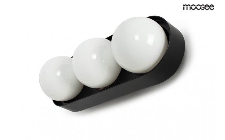 Lampa Ścienna DROPS 3 Czarny/Biały