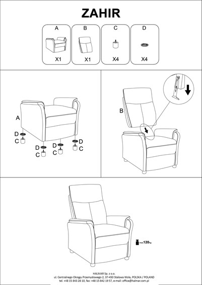 Fotel Wypoczynkowy ZAHIR Beżowy