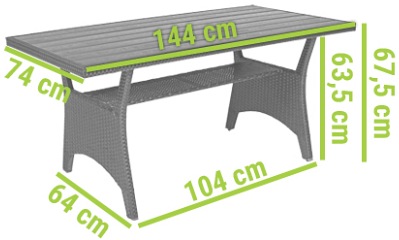 Narożnik Ogrodowy Sztokholm 6-Osobowy Cappuccino