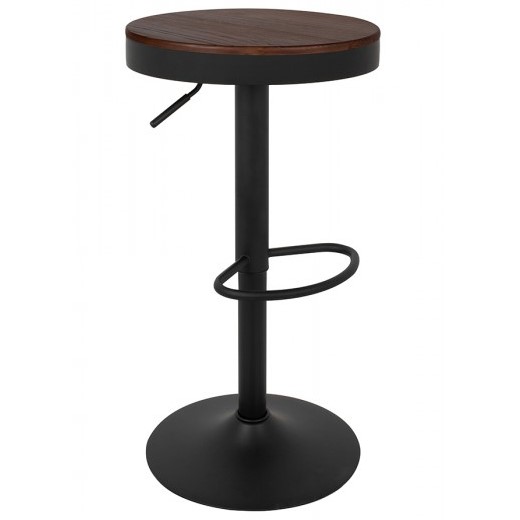 Krzesło Barowe VOLT Czarny/Ciemny Wiąz