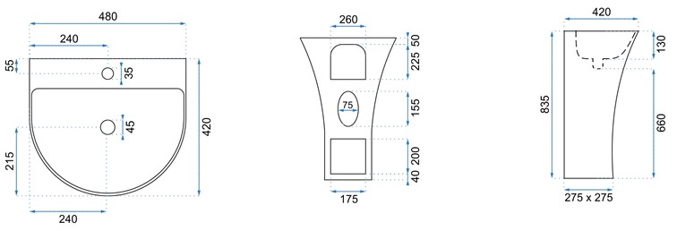 Umywalka Wolnostojąca RITA Biały